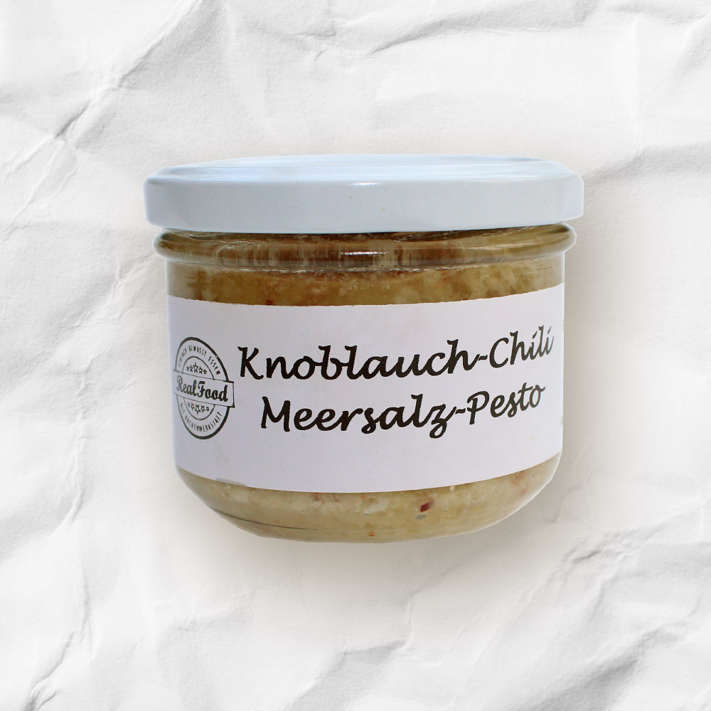Knoblauch-Chili-Meersalz Pesto - my-realfood.de